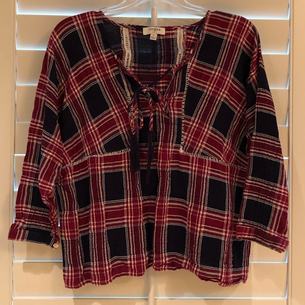 Women’s plaid boho style shirt